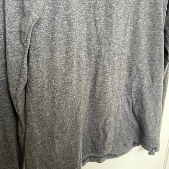 Hurley One & Only Logo Long Sleeve T-Shirt Charcoal Grey Cotton Blend Crewneck - Picture 4 of 8